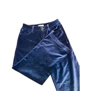 Warp + Weft ICN Incheon Wide Leg Velour Pants Dark Navy Size 29